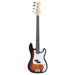 Chitara bass electrică începători, cu husă, maro/alb, 4/4 46" - WALTI WALTI
