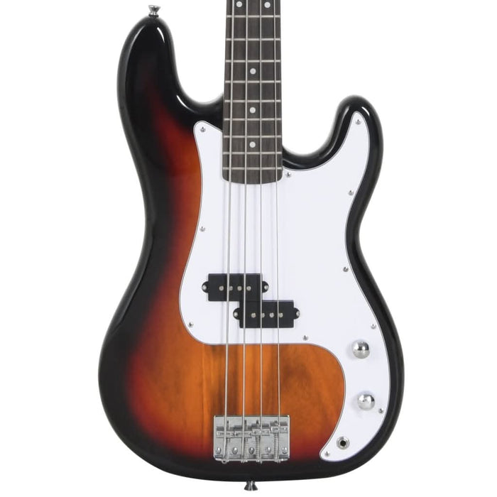 Chitara bass electrică începători, cu husă, maro/alb, 4/4 46" - WALTI WALTI