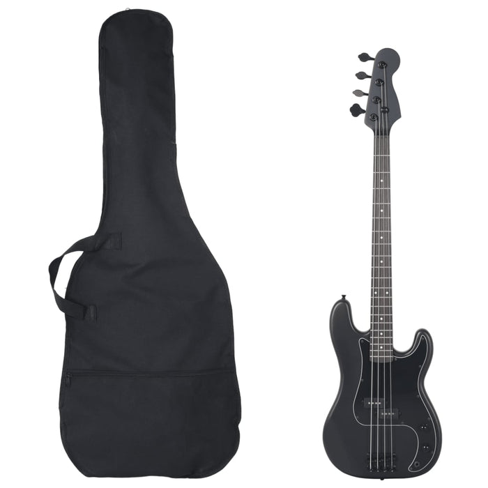 Chitara bass electrică începători, cu husă, negru, 4/4 46" - WALTI WALTI