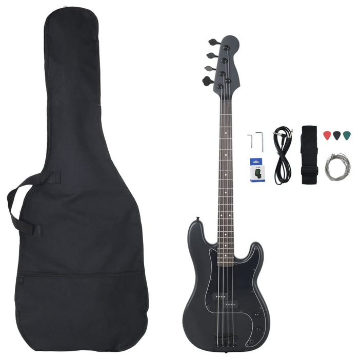 Chitara bass electrică începători, cu husă, negru, 4/4 46" - WALTI WALTI