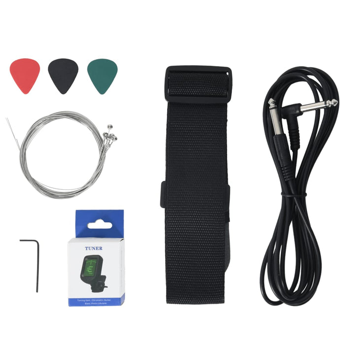 Chitara electrică pentru copii, cu husă, maro/alb, 3/4 30" - WALTI WALTI