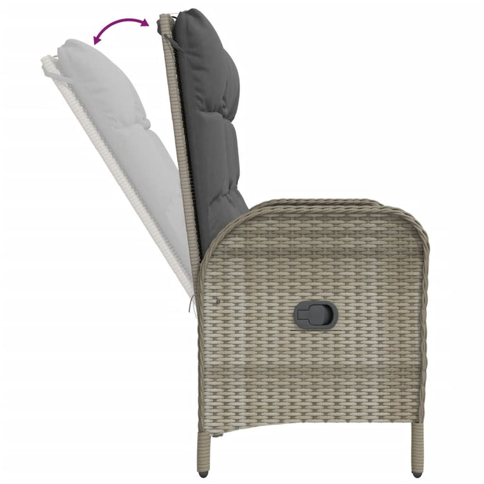 Set mobilier de grădină cu perne, 4 piese, gri, poliratan - WALTI WALTI