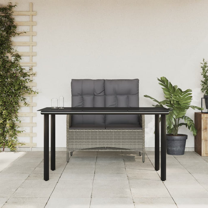 Set mobilier de grădină cu perne, 2 piese, gri, poliratan - WALTI WALTI