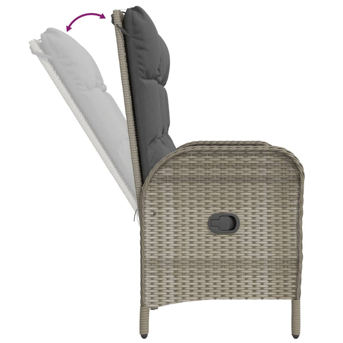 Set mobilier de grădină cu perne, 4 piese, gri, poliratan - WALTI WALTI