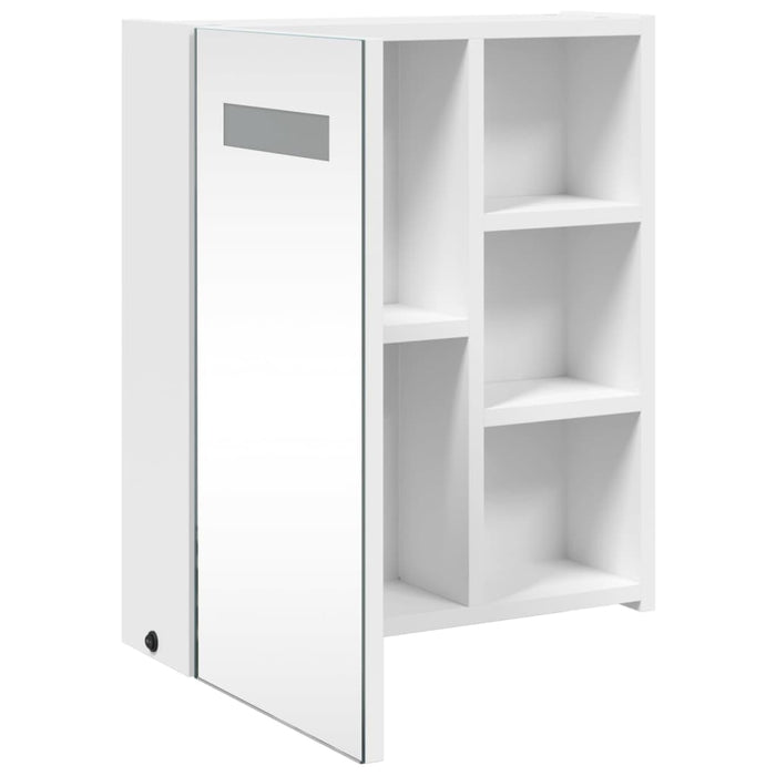 Dulap cu oglindă de baie cu lumină LED, alb, 45x13x52 cm - WALTI WALTI