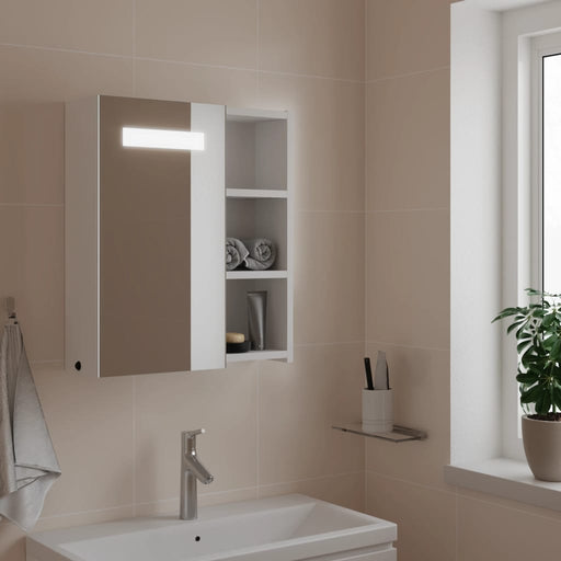 Dulap cu oglindă de baie cu lumină LED, alb, 45x13x52 cm - WALTI WALTI