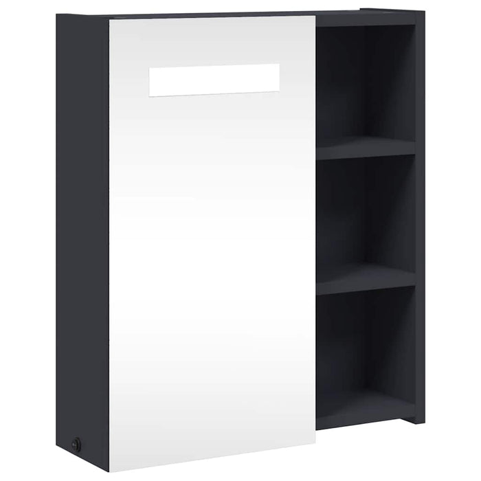 Dulap cu oglindă de baie cu lumină LED, gri, 45x13x52 cm - WALTI WALTI