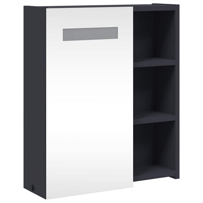 Dulap cu oglindă de baie cu lumină LED, gri, 45x13x52 cm - WALTI WALTI