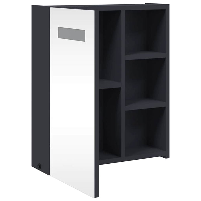 Dulap cu oglindă de baie cu lumină LED, gri, 45x13x52 cm - WALTI WALTI