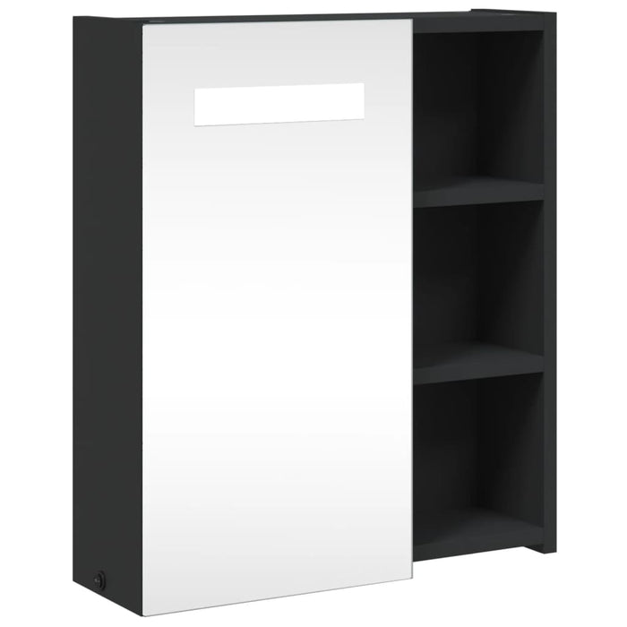 Dulap cu oglindă de baie cu LED, negru, 45x13x52 cm - WALTI WALTI
