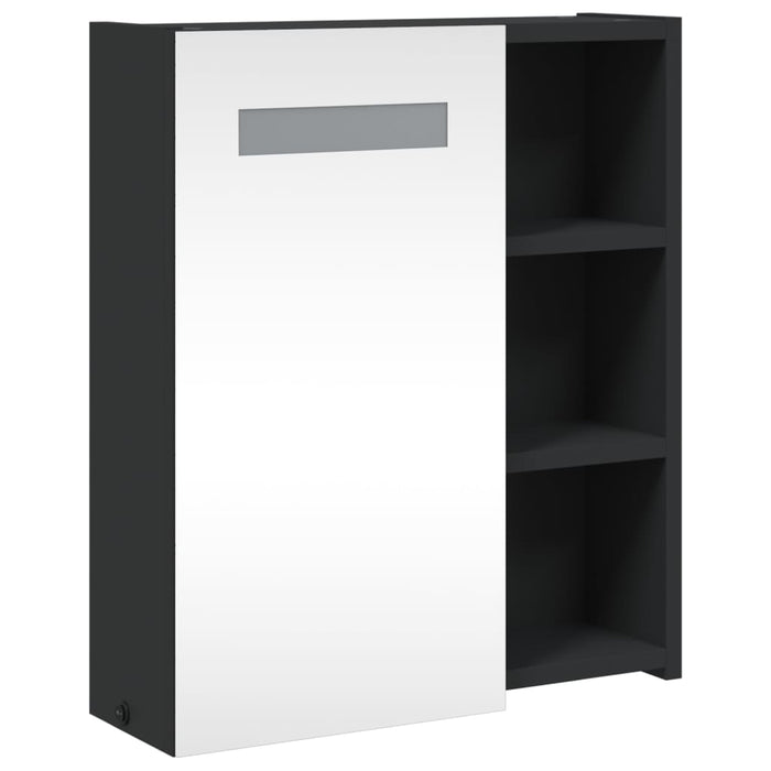 Dulap cu oglindă de baie cu LED, negru, 45x13x52 cm - WALTI WALTI