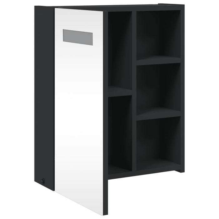 Dulap cu oglindă de baie cu LED, negru, 45x13x52 cm - WALTI WALTI