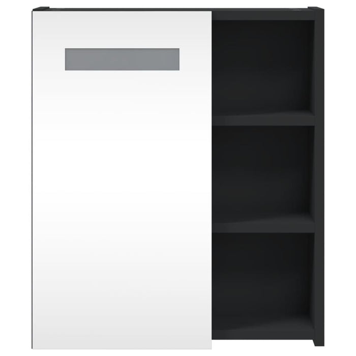 Dulap cu oglindă de baie cu LED, negru, 45x13x52 cm - WALTI WALTI