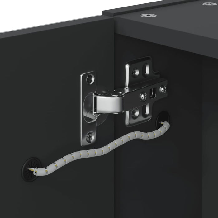 Dulap cu oglindă de baie cu LED, negru, 45x13x52 cm - WALTI WALTI