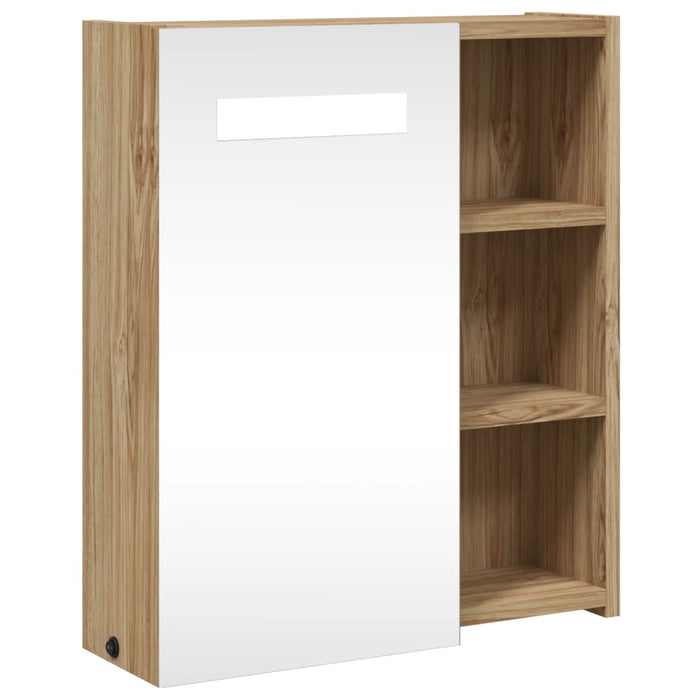 Dulap cu oglindă de baie cu LED, stejar, 45x13x52 cm - WALTI WALTI