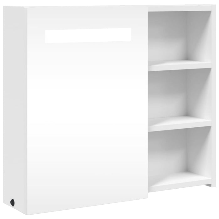 Dulap cu oglindă de baie cu lumină LED, alb, 60x13x52 cm - WALTI WALTI