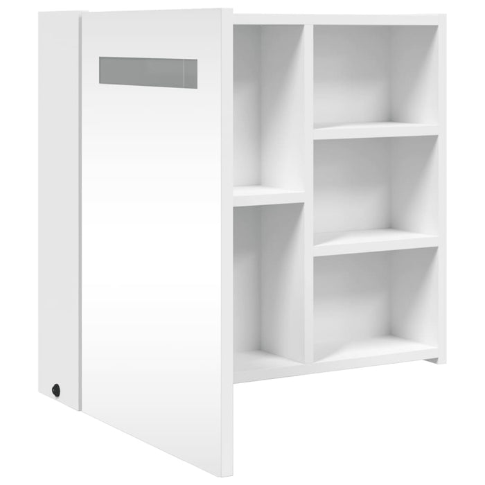 Dulap cu oglindă de baie cu lumină LED, alb, 60x13x52 cm - WALTI WALTI