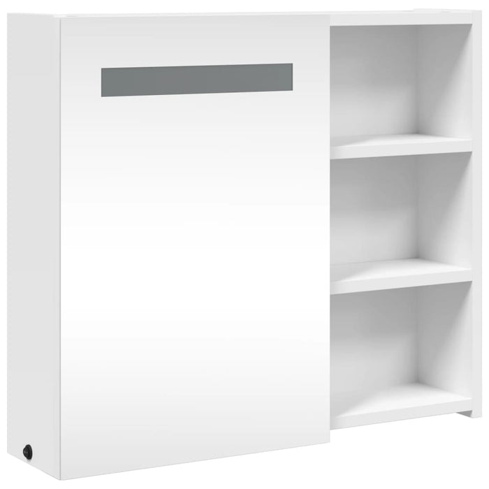 Dulap cu oglindă de baie cu lumină LED, alb, 60x13x52 cm - WALTI WALTI