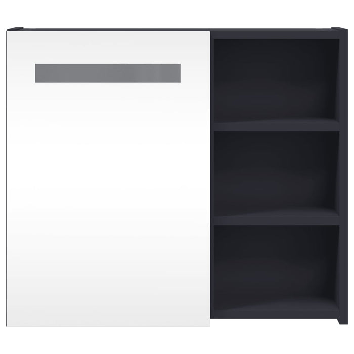 Dulap cu oglindă de baie cu lumină LED, gri, 60x13x52 cm - WALTI WALTI