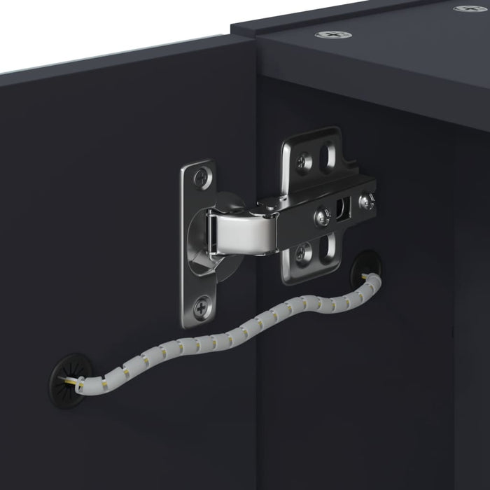 Dulap cu oglindă de baie cu lumină LED, gri, 60x13x52 cm - WALTI WALTI