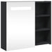 Dulap cu oglindă de baie cu LED, negru, 60x13x52 cm - WALTI WALTI