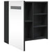 Dulap cu oglindă de baie cu LED, negru, 60x13x52 cm - WALTI WALTI