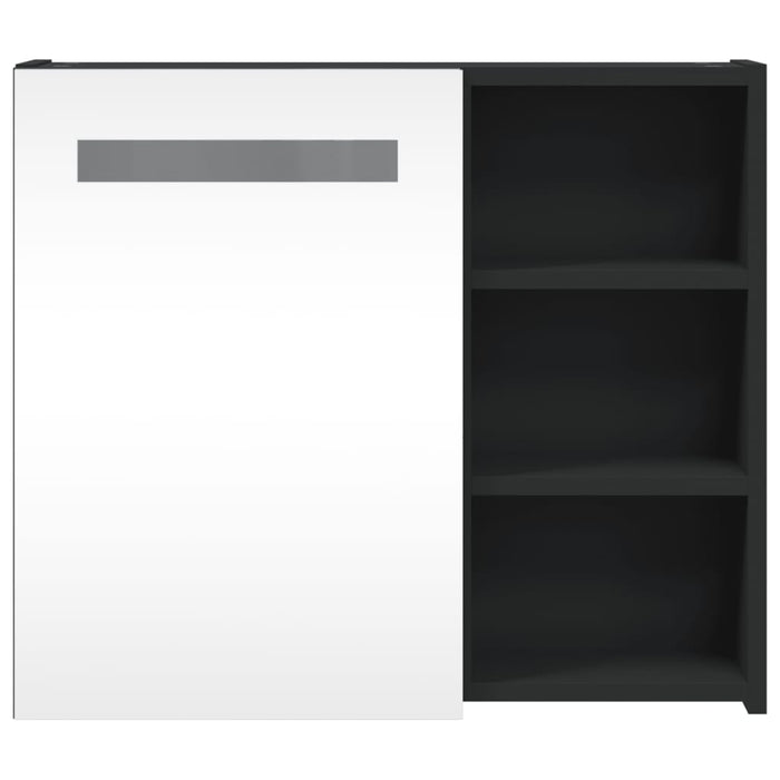 Dulap cu oglindă de baie cu LED, negru, 60x13x52 cm - WALTI WALTI
