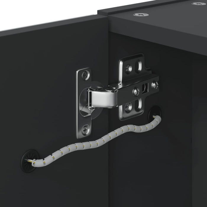 Dulap cu oglindă de baie cu LED, negru, 60x13x52 cm - WALTI WALTI