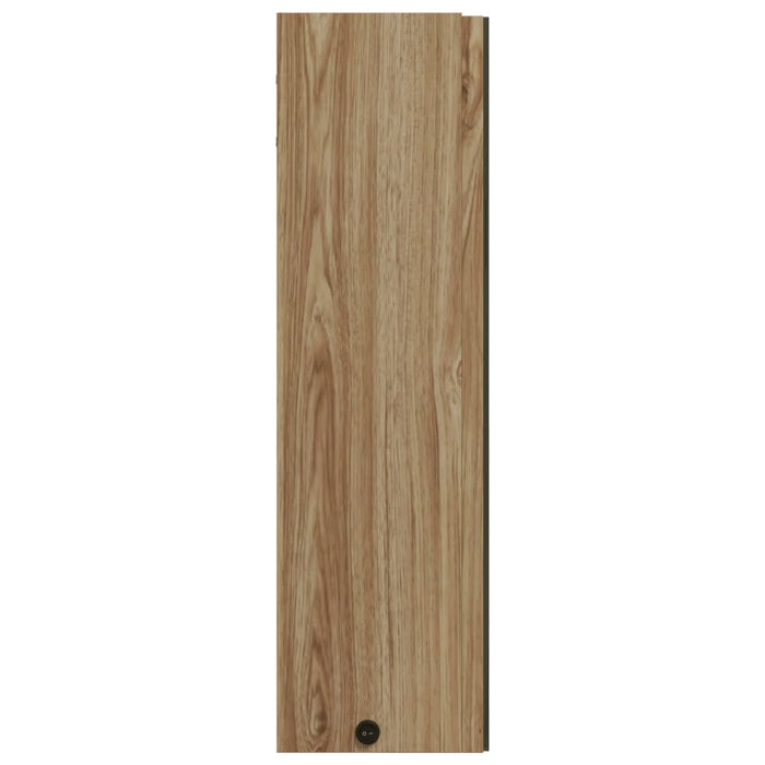 Dulap cu oglindă de baie cu LED, stejar deschis, 60x13x52 cm WALTI