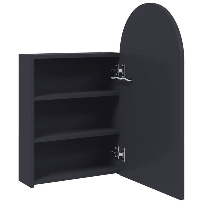 Dulap cu oglindă de baie cu LED, gri, 42x13x70 cm, arcuit - WALTI WALTI
