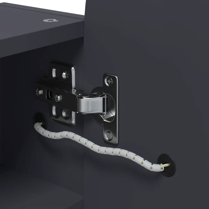 Dulap cu oglindă de baie cu LED, gri, 42x13x70 cm, arcuit - WALTI WALTI