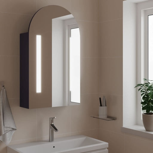 Dulap cu oglindă de baie cu LED, gri, 42x13x70 cm, arcuit - WALTI WALTI
