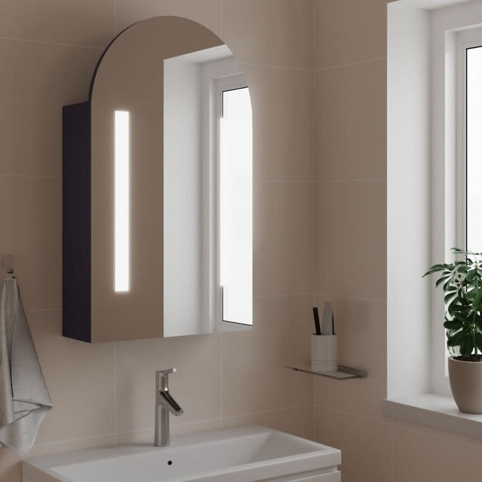 Dulap cu oglindă de baie cu LED, gri, 42x13x70 cm, arcuit - WALTI WALTI