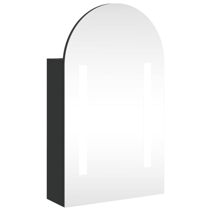 Dulap cu oglindă de baie cu LED, negru, 42x13x70 cm, arcuit - WALTI WALTI