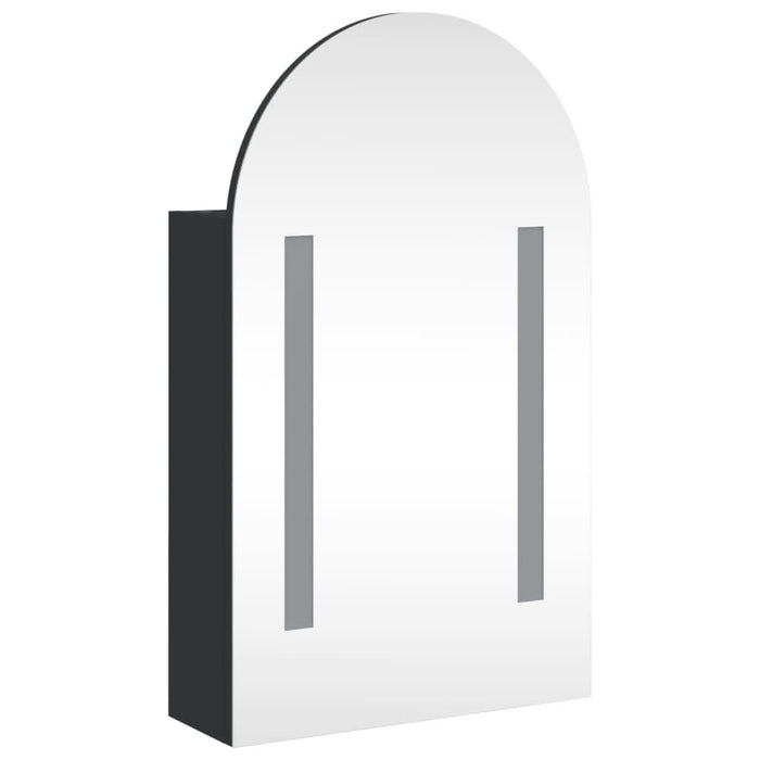 Dulap cu oglindă de baie cu LED, negru, 42x13x70 cm, arcuit - WALTI WALTI