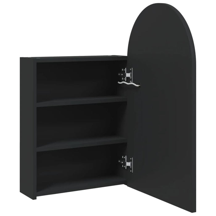 Dulap cu oglindă de baie cu LED, negru, 42x13x70 cm, arcuit - WALTI WALTI