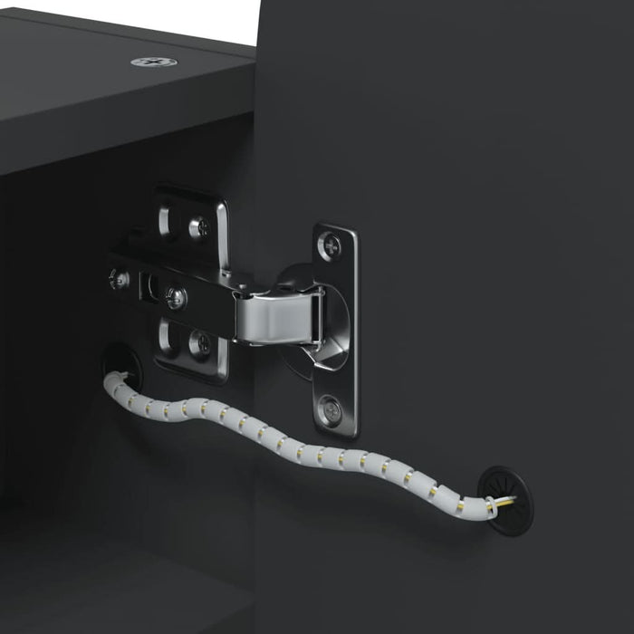 Dulap cu oglindă de baie cu LED, negru, 42x13x70 cm, arcuit - WALTI WALTI