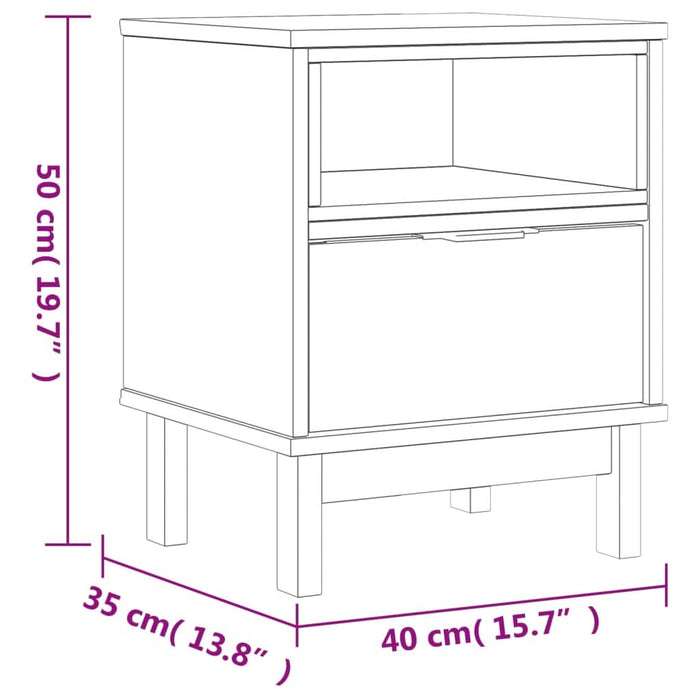 Noptieră FLAM, 40x35x50 cm, lemn masiv de pin - WALTI WALTI
