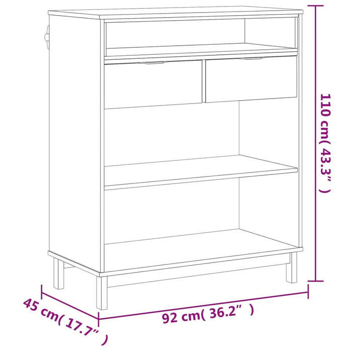 Masa de bar "FLAM", 92x45x110 cm, lemn masiv de pin - WALTI WALTI