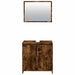 Set mobilier de baie, 2 piese, stejar fumuriu, lemn prelucrat - WALTI WALTI