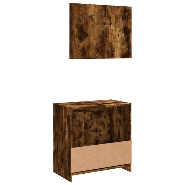 Set mobilier de baie, 2 piese, stejar fumuriu, lemn prelucrat - WALTI WALTI