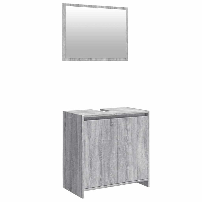 Set mobilier de baie, 2 piese, gri sonoma, lemn prelucrat - WALTI WALTI
