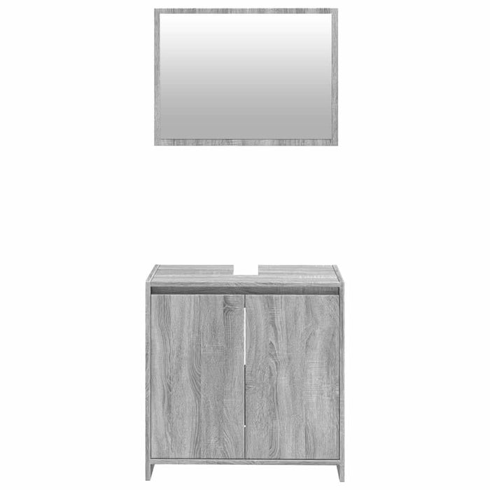 Set mobilier de baie, 2 piese, gri sonoma, lemn prelucrat - WALTI WALTI