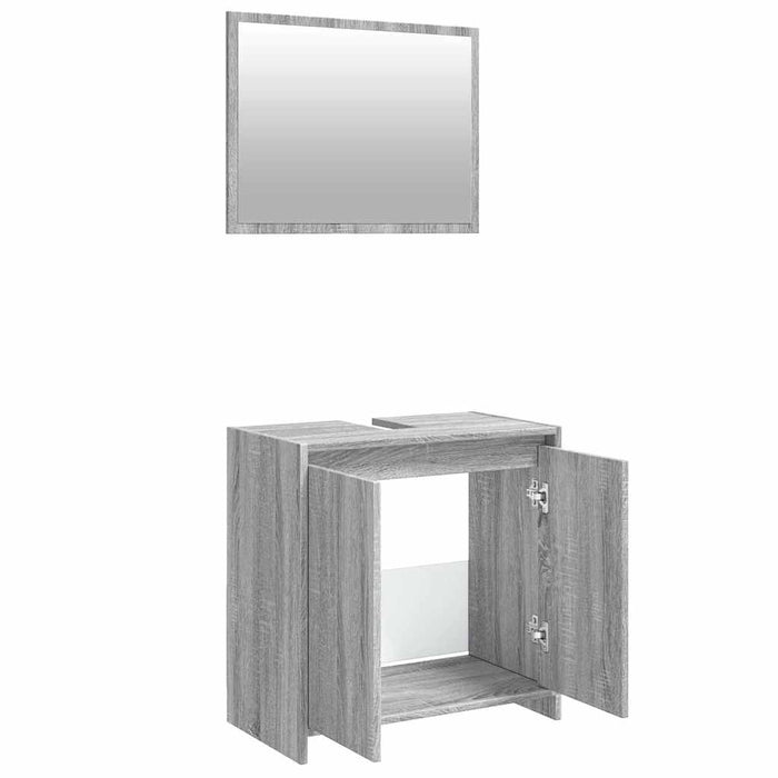 Set mobilier de baie, 2 piese, gri sonoma, lemn prelucrat - WALTI WALTI