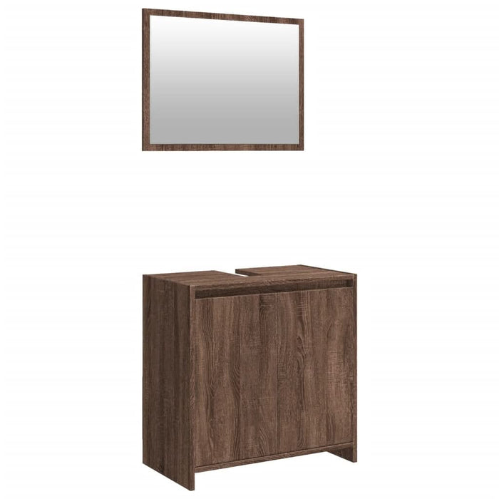 Set mobilier de baie, 2 piese, stejar maro, lemn prelucrat - WALTI WALTI
