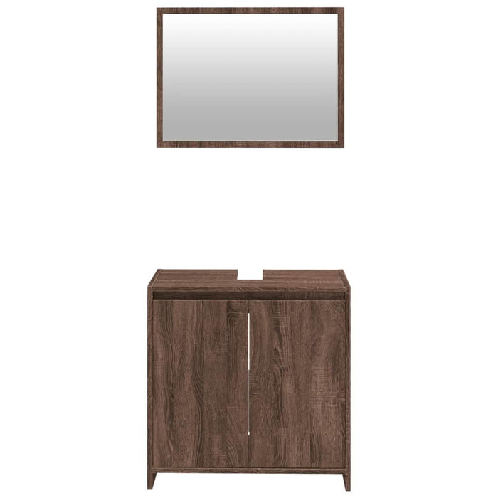 Set mobilier de baie, 2 piese, stejar maro, lemn prelucrat - WALTI WALTI