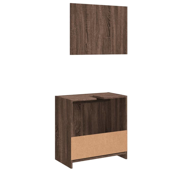Set mobilier de baie, 2 piese, stejar maro, lemn prelucrat - WALTI WALTI