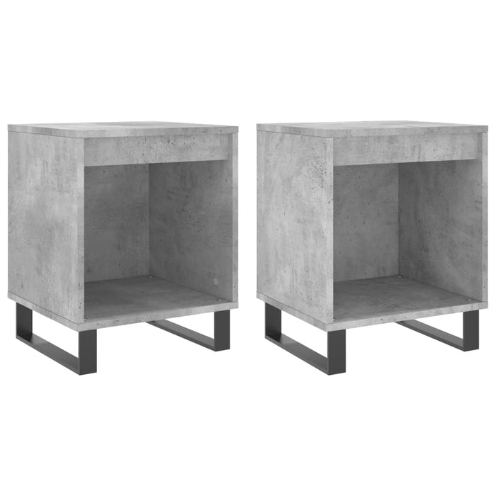 Noptiere, 2 buc., gri beton, 40x35x50 cm, lemn compozit - WALTI WALTI