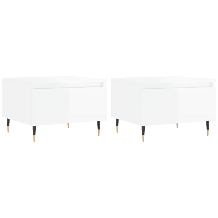 Mese de cafea 2 buc. alb extralucios 50x46x35 cm lemn compozit - WALTI WALTI