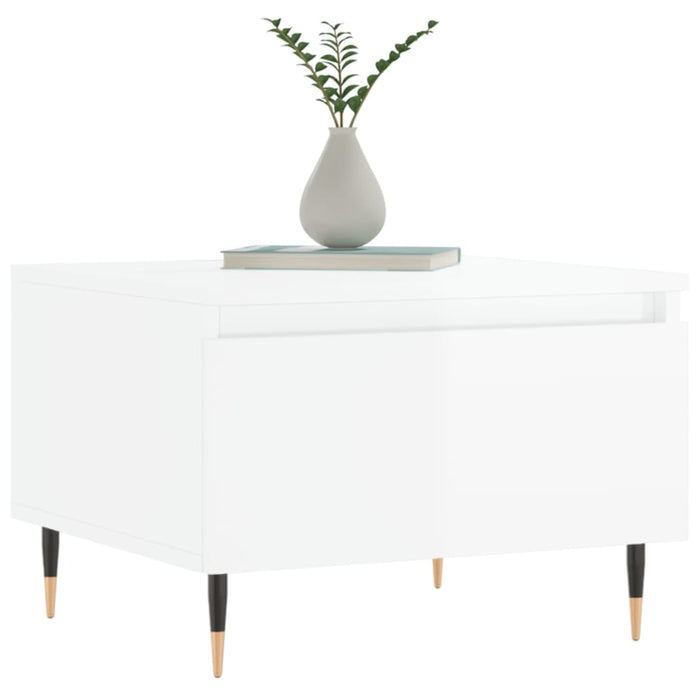 Mese de cafea 2 buc. alb extralucios 50x46x35 cm lemn compozit - WALTI WALTI